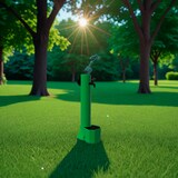 thumbnail of Grüne Gartenfontäne PRO, Modell Tritone-pro. Doppelter Wasseranschluss, Bodenkorb, 7,5m Schlauch. Zum Bewässern des Gartens.