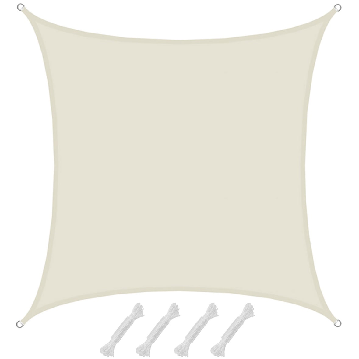 UPF50+ Sonnensegel 4x4 Polyester Quadratisch Wasserabweisend Garten Balkon Beige