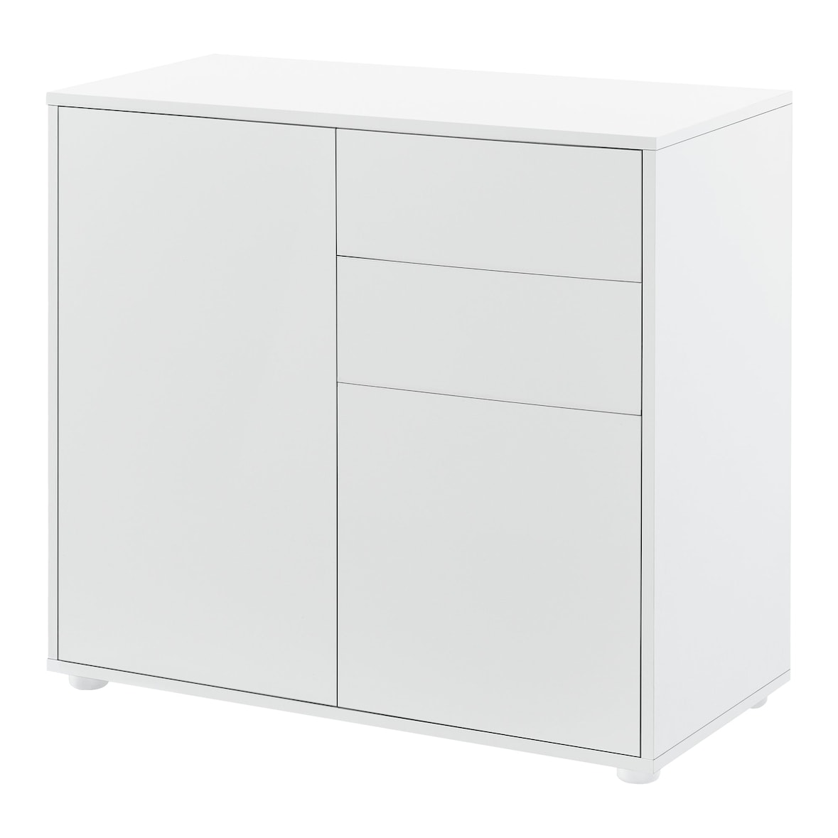 Helloshop26 - Cassettiera con 2 cassetti e 2 ante 74 x 79 x 36 cm bianco opaco 03_0006818