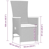 thumbnail of vidaXL 11-tlg. Garten-Essgruppe mit Kissen Schwarz Poly Rattan