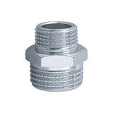 thumbnail of Chrom Muffennippel Reduzier Doppelnippel Messing AG - AG 3/8" x 1/2"