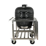thumbnail of METRO PROFESSIONAL Barbecue Kamado au charbon de bois NAGADO, surface de cuisson Ø 57 cm, table latérale pliante et roulettes, céramique/inox, noir