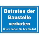 thumbnail of Betreten der Baustelle Schild weiß-blau A0 (841x1189mm)