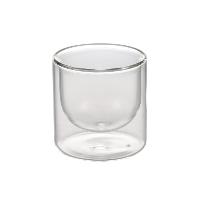 Set 2 bicchieri o finger food in vetro borosilicato doppia parete cl 19