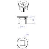 thumbnail of BACHMANN MINI PIX Kabeldurchführung, Ø28mm, schwarz