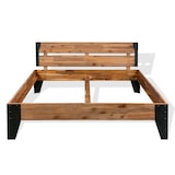 thumbnail of Cadre de lit sans matelas bois d'acacia massif acier 152x203 cm Modèle Wervanel