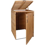 thumbnail of Décoshop26 - Abri de poubelles extérieur conteneurs à ordures avec couvercle jusqu'à 2 bacs 126x79,5x98 cm en bois certifié FSC 04_0005589
