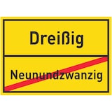 thumbnail of Dreißig Neunundzwanzig Aufkleber Ortsaufkleber A4 (210x297mm)