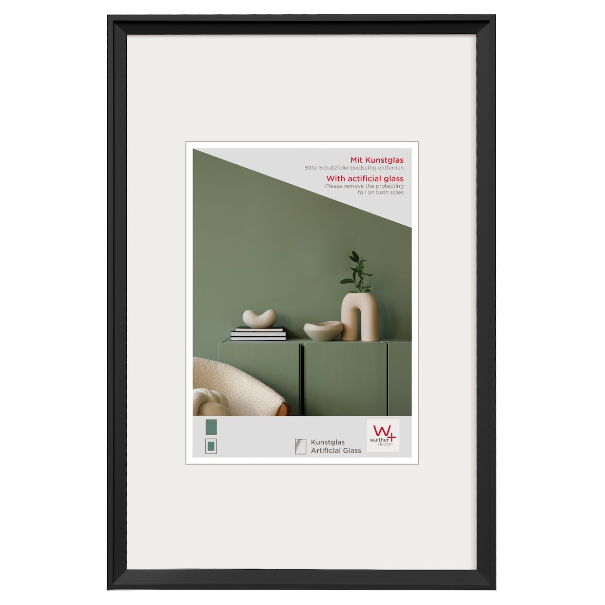 Desire Kunststoff Bilderrahmen, schwarz, 40 x 60 cm