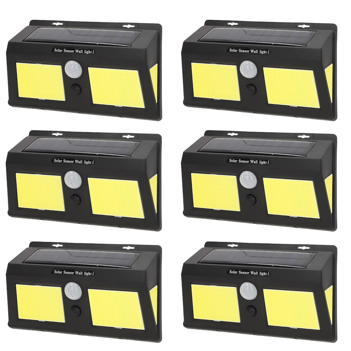 Aktive Set 6 apliques solares LED 500 lúmenes con sensor de movimiento y 3 modos de luz