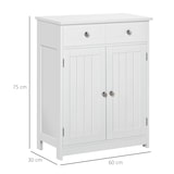 thumbnail of kleankin armario auxiliar de baño mueble auxiliar de baño con 2 cajones 2 puertas y estante Ajustable estilo moderno para ducha dormitorio 60x30x75 cm