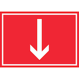 thumbnail of Richtungspfeil runter Schild waagerecht weiss rot Pfeil A2 (420x594mm)