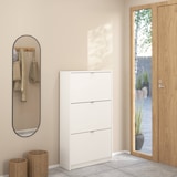 thumbnail of WellHome - Sapateira Abatível de Madeira com 3 Compartimentos em cor Branco 71 x 25 x 124 cm - Adaja