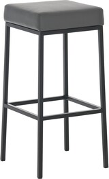 thumbnail of Décoshop26 - Set aus 2 Barhockern mit Fußstütze schlichtes Design 80 cm Sitzhöhe graues PVC schwarzes Metallgestell 10_0004363