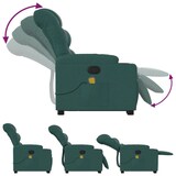 thumbnail of vidaXL Massagesessel mit Aufstehhilfe Dunkelgrün Stoff