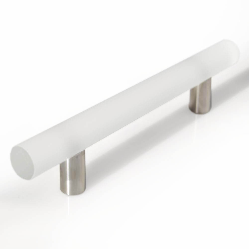 Möbelgriff Edelstahl Glas 180mm, kristall matt