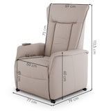 thumbnail of Fernsehsessel mit Aufstehhilfe, Relaxsessel mit Liegefunktion, mit 2 Motoren, 120 kg belastbar, Leder/Kunstleder, Naturgrau, Raburg Marie