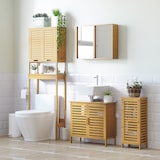 thumbnail of kleankin mueble auxiliar de baño de bambú armario de baño con estantes ajustables mueble de almacenaje para salón cocina antivuelco 30x19,9x70 cm