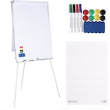 thumbnail of BRASQ Flipover - 70x100cm - Verstelbaar Whiteboard - Incl. 25 vellen papier, 4 Stiften, 8 Magneten, Wisser - met Haken - Aluminium