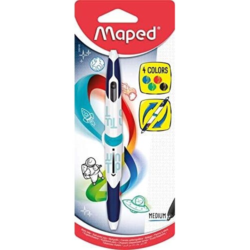 Stylo à bille 4 couleurs Helix Twin Tip, tracé 1 mm, coloris noir / blanc