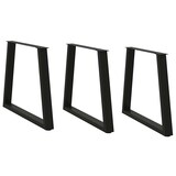 thumbnail of vidaXL Esstisch Beine V-Form 3 Stück Schwarz 70x(72-73,3) cm Stahl