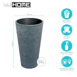 thumbnail of WellHome - Blumentopf aus Rotationsgeformtes Polyethylen 56L Ø60X100cm in farbe Granit - Tubra Round SLIM