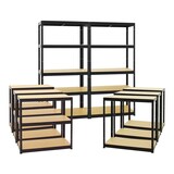 thumbnail of PROREGAL Mega Deal | 5x Schwerlastregal Slim Elephant S | HxBxT 180x90x45 cm | 5 Ebenen | Fachlast 350 kg | Schwarz | Stecksystem Lagerregal 5 Stk.