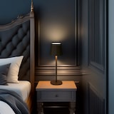 thumbnail of WellHome - Candeeiro de mesa LED recarregável Taupe com 24 luzes brancas quentes e 3 níveis de brilho Ø9x27,5 cm