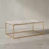 thumbnail of Couchtisch in Marmor-Optik mit Metallbeine, rechteckig - Serie `Marbrix`. Weiß, 100x60x40 cm | Kadima Design