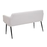 thumbnail of Sitzbank HWC-L13, Esszimmerbank Bank Polsterbank Garderobenbank Rückenlehne Armlehne Stoff/Textil 133cm ~ creme-weiß