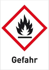 thumbnail of Aufkleber Entzündbar (GHS 02) Gefahr, Folie, 37x52 mm, 6 Stück/Bogen