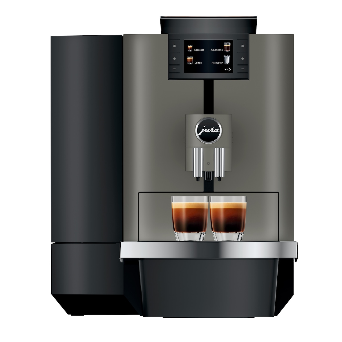 JURA - X4 Dark Inox (EB) - Machine à café automatique professionnelle avec P.A.G.2, écran 3,5" et 27 Specialties