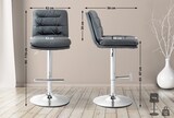 thumbnail of DELUKE® Barhocker 2er Set TURIN - Grau, Kunstleder, Chrom | Barhocker mit Lehne Barstuhl Tresenhocker Tresenstuhl Kneipenhocker Kneipenstuhl