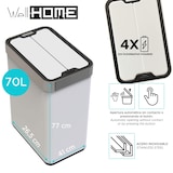 thumbnail of WellHome - Pattumiera in acciaio inox con sensore automatico e coperchio ad alette, bianco, 70L - 41 x 26,5 x 77 cm