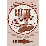 thumbnail of Werbeaufkleber Aufkleber Kaffee Mitnehmen Hochkant mit Pfeil rechts A6 (105x148mm)