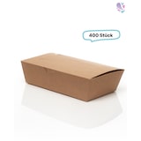 thumbnail of Meal-Box 1.000ml 400 Stk, to go, take away, biologisch abbaubar, natürliches Design, weiße Innenschicht