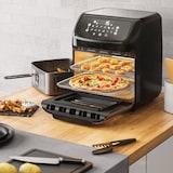 thumbnail of Arendo Heißluftfritteuse, Minibackofen 12L Edelstahl, Airfryer, Pizzaofen, Multifunktionsofen, Mini Backofen mit Umluft, 1800 Watt, Timer