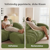 thumbnail of Merax Modulares Sofa 4-Sitzer mit Hocker, Cloud Sofa mit runden Armlehnen, Chenille weich, rahmenlos bodennah, Lounge Sofa, Grün