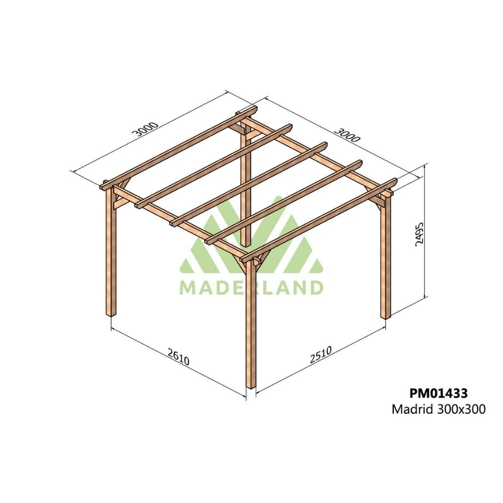 Pérgola de Madera Maciza Madrid (Maderland) - Gardeneas