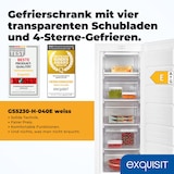 thumbnail of Exquisit Gefrierschrank, 168 Liter, 4-Sterne-Gefrieren, Temperaturregelung, 40 dB, GS5230-H-040E weiss