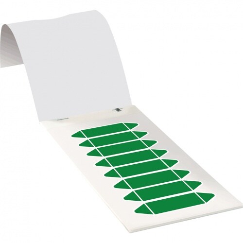 Aufkleber I Rohrleitungsetikett zum Beschriften, grün, Folie, 17x75mm, 80/Heft, DIN 2403