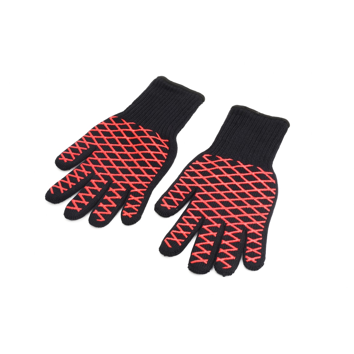 Tarrington House Barbecuehandschoen, aramidevezel/silicone, 15 x 33 x 1.5 cm, zwart / rood, 2 stuks