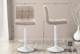thumbnail of DELUKE® Barhocker MADRID - Creme, Stoff, Weiß | Barhocker mit Lehne Barstuhl Tresenhocker Tresenstuhl Kneipenhocker Kneipenstuhl