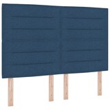 thumbnail of vidaXL Boxspringbett mit Kopfteil Blau 190 x 140 cm Stoff