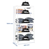 thumbnail of SimonRack Metallregal mit Schrauben 1800x800x500 mm, 5 Böden, 100 kg Biegepunkt, Weiss - Comfort
