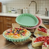 thumbnail of Backform Silikon mintgrün 26,5cm Kuchenform Tarteform Quicheform rund