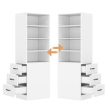 thumbnail of Merax Hochschrank 180 cm, Bücherregal, schlankes Sideboard für Bücher, Büro, Schlafzimmer und Wohnzimmer, integrierten Schubladen, Weiß