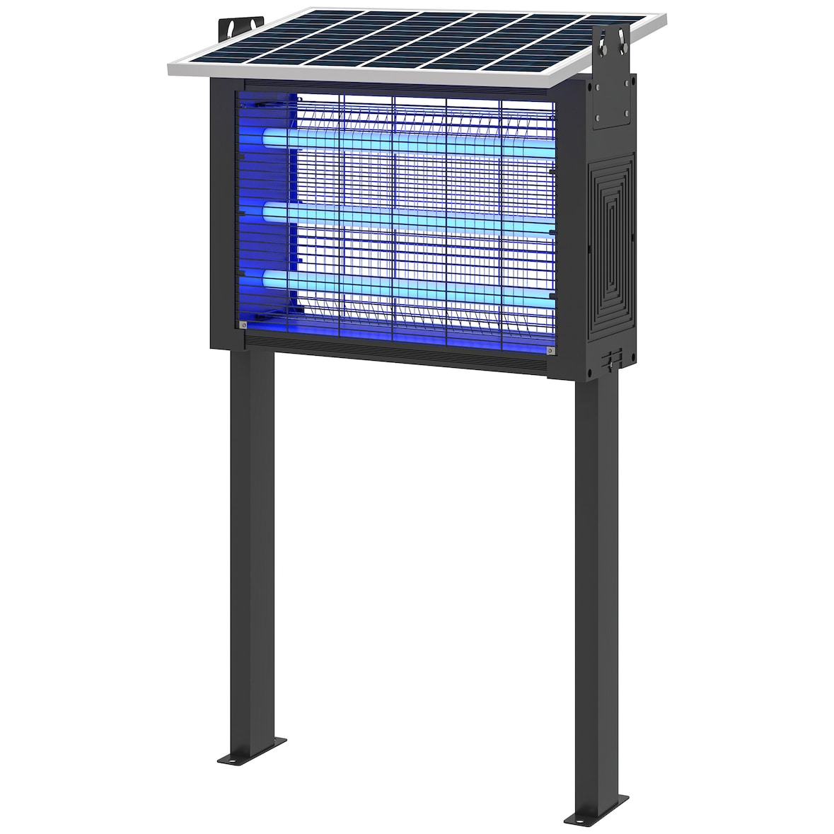 Outsunny Elettroinsetticida Solare a 60 LED e Rete di Protezione Nero