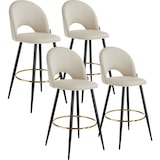 thumbnail of tectake Chaise de bar SACHEL en aspect velours - crème/noir, Lot de 4 - 405876