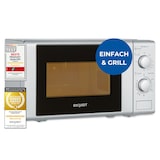 thumbnail of Exquisit Mikrowelle 20L, 1000 Watt Grill, 700 Watt, Einfache Bedienung, 25,5cm Drehteller, 5 Leistungsstufen, Timer, 2 Drehregler, MW 802G silber